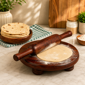 Falah International Chakla Belan Wooden <b>Rolling</b> Pin Kitchen <b>Tools</b> Dough Roller Home Kitchen Accessories Decorative Chakla Belan - Product Image 1