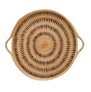 Customized Shape <b>Large</b> Brown Rattan Serving <b>Tray</b> with Woven Design Highest Quality Elegant Food <b>Tray</b> From India Versatile Use - Product Image 1
