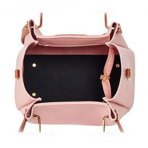 <b>Pink</b> PU Leather Women Handbag Set Tote Bag Crossbody <b>Purse</b> Wallet Zipper Shoulder Bag for Daily Travel - Product Image 4