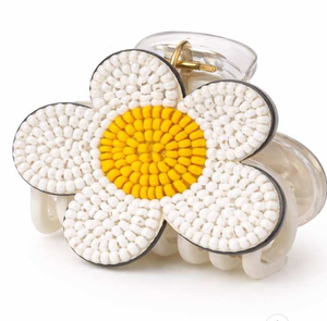 Pince à cheveux de luxe faite à la main en perles de rocaille plastique avec broderie perlée - Accessoire de mode réutilisable pour créateur - Product Image 5