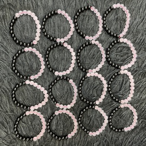 Rose Quartz Black Tourmaline Beaded <b>Bracelet</b> 8mm Crystal Stone Jewelry Healing Energy Protection Gemstone <b>Bracelet</b> - Product Image 6
