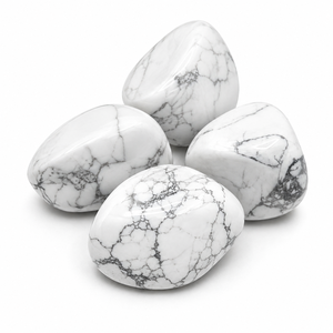 Pierre naturelle de howlite polie, gemme blanche, cristal de guérison, amour, écologique, vente en gros, fabrication de bijoux, décoration intérieure - Product Image 1