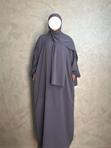 Abaya à capuche de qualité supérieure avec hijab intégré et poches, robe de prière musulmane, jilbab 1 pièce, robe de prière modeste - Product Image 4