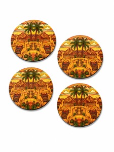 Juego de posavasos de MDF esmaltado de calidad premium con arte decorativo para el hogar de lujo, cocina y mesa de comedor. - Product Image 1