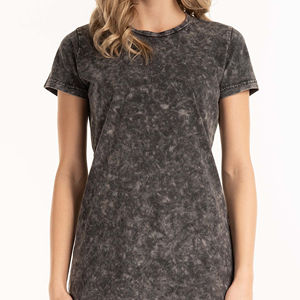 T-shirt d'été délavé de haute qualité, coupe ample, manches courtes, col rond, vente chaude, t-shirt vierge délavé à l'acide pour femme, fabriqué par les fabricants - Product Image 1