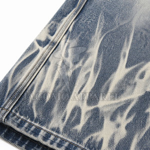 Jean short en coton uni pour homme, coupe droite décontractée, fermeture boutonnée et zippée, idéal pour l'été et les activités quotidiennes décontractées - Product Image 6