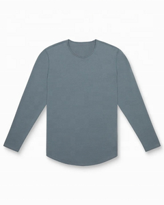 <b>Men's</b> 100% Organic Cotton Long Sleeve <b>Turtleneck</b> T-shirt <b>Men</b> Single Jersey Enzyme Wash Eco-Friendly Hot Selling <b>Men's</b> T-Shirt - Product Image 3
