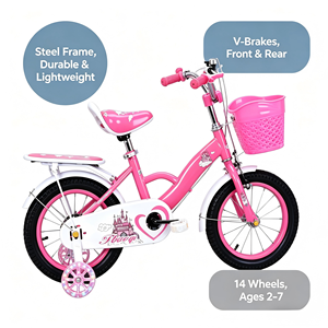 Nouveau modèle de vélo pour enfants à cadre en acier de 12 à 16 <span class=keywords><strong>pouces</strong></span>, à une vitesse, avec frein, pneus améliorés faciles à rouler et roues d'apprentissage pour plus de stabilité - Product Image 4
