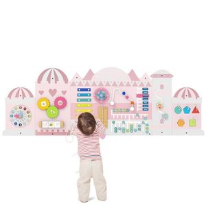 Tavola delle Attività Montessori 11 in 1 Stile Castello Rosa per Bambini 3+ Anni, Gioco Sensoriale per lo Sviluppo delle Abilità - Product Image 1