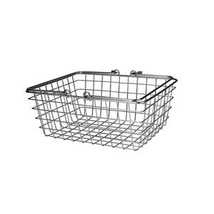 Panier de rangement en métal noir thermolaqué, organisateur de placard robuste - Product Image 2