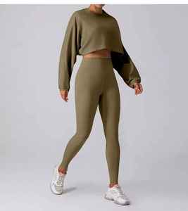 Conjunto Deportivo para Mujer, Ligero, de Color Sólido, de Secado Rápido, para Gimnasio, Entrenamiento, Fitness, Running, Yoga, Venta al Por Mayor, Transpirable - Product Image 5