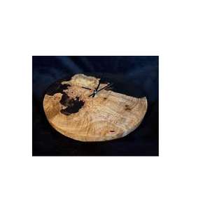Horloge murale en bois naturel et résine époxy, finition polie rustique, idéale pour cadeau, décoration intérieure, restaurant, hôtel - Product Image 6