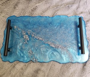 Handmade Premium Epoxy Resin Art Deco Floral <b>Mold</b> Multi-Functional Serving Trays Home Hotel - Product Image 2