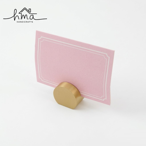 Porte-cartes de table minimaliste en laiton, support métallique pour cartes de nom de mariage, présentoir de photos, décoration de bureau - Product Image 1