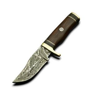 มีดคุณภาพสูง เกรดอุตสาหกรรม ผลิตจากเหล็กดามัสกัส คมกริบ ใบมีดคงที่ สำหรับล่าสัตว์ ตั้งแคมป์ กิจกรรมกลางแจ้ง EDC มีดทางยุทธวิธี รับผลิตแบบ OEM - Product Image 1