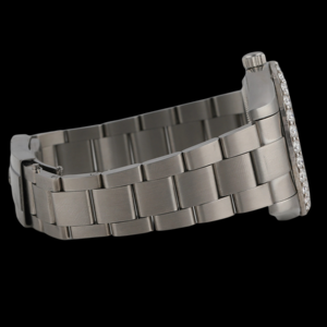 Reloj Personalizable para Hombre con Esfera Redonda Roja, Bisel con Diamantes Moissanite de Corte Redondo, Correa de Acero Inoxidable, Diseño Único - Product Image 4