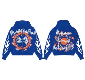Custom <b>Full</b> Zip Graphic Hoodie Mens Y2K <b>Skeleton</b> Print Heavyweight Oversized Fleece Sweatshirt Streetwear <b>Full</b> Zip Up Hoodies - Product Image 6