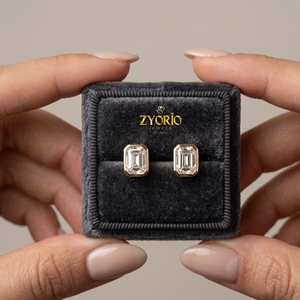 ต่างหูเพชรเพาะเลี้ยงทรงคุชชั่นทองคำแท้ 14K ยี่ห้อ Zyorio Jewels พร้อมใบรับรอง IGI เหมาะสำหรับเป็นของขวัญหมั้น - Product Image 4