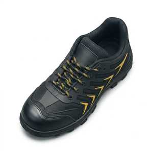 Chaussures de sécurité noires en maille mi-montantes, sportives, à lacets, anti-perforation, antistatiques, respirantes, en maille tricotée, avec embout en acier, pour l'industrie minière - Product Image 3