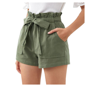 Pantalones cortos de lino de alta calidad hechos a medida para damas Ropa de mujer de tela natural versátil - Product Image 4