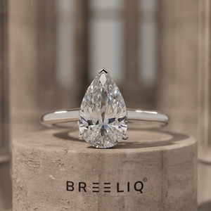 Anillo de Compromiso de Oro de 14K con Moissanita de Corte Pera de 2.75 Quilates, Anillo de Novia Clásico con Engaste de Puntas Solitario - Product Image 2