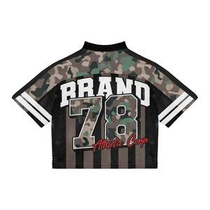 Camiseta de fútbol retro de malla de poliéster con logo personalizado, estilo streetwear, sublimación, según demanda del cliente - Product Image 5