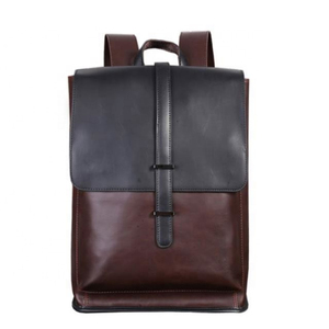 Mochila Antirrobo de Cuero Genuino de 20-39L con Compartimento para Portátil, Unisex, Cierre de Hebilla, Correas para Hombro - Product Image 1