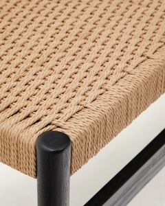 Banco Minimalista de Cuero Tejido a Mano con Patas de Madera – Elegante Banco Contemporáneo para Entrada, Dormitorio y Sala de Estar - Product Image 4
