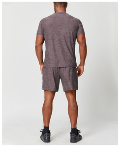 Ensemble de shorts décontractés pour hommes Ville Sports, été, uni, en spandex/coton, tricoté, respirant, 300g, séchage rapide, vêtements de sport pour la gym et le fitness - Product Image 6