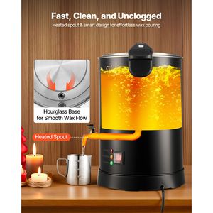 Fonditore di Cera da 10,6 Qts per la Produzione di Candele, Riscaldamento Rapido e Uniforme, Nuovo, con Beccuccio Facile da Versare, Base a Clessidra e Controllo della Temperatura - Product Image 5