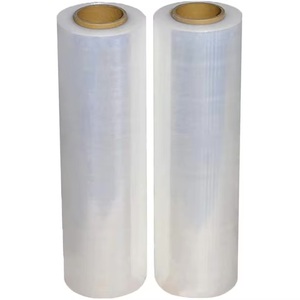 Film étirable transparent laminé souple et imperméable pour le stockage 500mm x 20 microns x 1500 pieds, film d'emballage pour palettes, impression sérigraphique, qualité alimentaire - Product Image 1