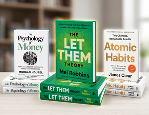 Set de 3 Libros de Tapa Blanda: Let's Get Real, Atomic Habits y The Psychology of Money, Libros de Ficción en Tapa Blanda de Gran Venta - Product Image 1