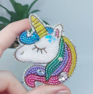 Vintage Look Handmade <b>Tungsten</b> Brooches with Beaded Embroidery Boho Style Seed Beads Wedding Trendy Unisex - Product Image 3