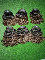Extensiones de Cabello Humano Virgen de Templo Indio 100% Natural, Ondulado y Elástico, Suave y Esponjoso, Doble Trama: Modelo no permanente