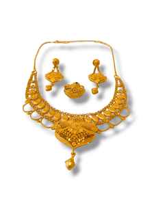 AWAIS HOUSE Women's Gold Plated Brass Diamond Necklace <b>Bracelet</b> Set Claw Setting Hip Hop Style <b>Infinity</b> Design Party Engagement - Product Image 4