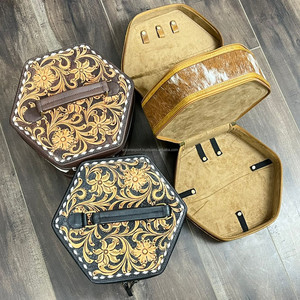 Soporte de transporte de piel de vaca con herramientas manuales personalizado, caja de almacenamiento de joyería portátil con cremallera, estuche de viaje, organizador de joyas para mujer - Product Image 5