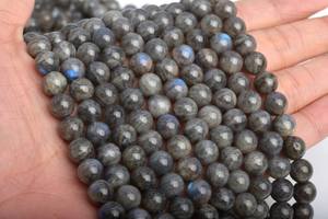 ลูกปัดลาบราดอไรต์สีเทาเข้ม ของแท้จากธรรมชาติ ร้อยเป็นเส้น ลูกปัดกลมหลวม ขนาด 15.5 นิ้ว จำนวนมาก ขายส่ง - Product Image 6