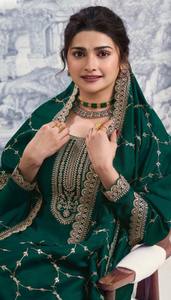 Salwar Kameez ethnique pour femmes en soie georgette avec broderies, ensemble salwar Anarkali Kurta et pantalon avec dupatta - Product Image 4