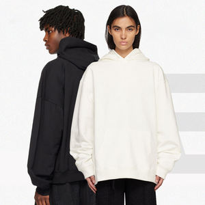 Wholesale 380 Gsm 100% Cotton Solid Winter Breathable Pocket Fleece Unisex Oversized Heavyweight Hoodie Embroidered Silk Screen - Product Image 2