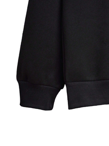 Sweat-shirt à capuche noir pour homme, manches régulières, couleur unie, tricot en coton, vêtement d'automne - Product Image 6