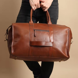 Bolsos de Viaje Personalizados de Cuero Genuino Vintage, Bolsa de Fin de Semana Grande para Hombre, Bolsa de Gimnasio para Pasar la Noche, Uso Duradero - Product Image 3