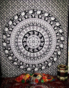 Mantel de Mesa de Algodón con Estampado 3D de Mandala Hindú, Elefante, Estilo Hippie Bohemio, Geométrico, para Eid, Lavable a Máquina - Product Image 3