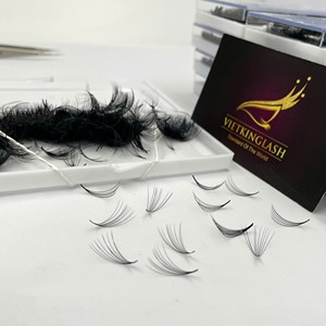 Extensions de cils d'usine, courbure CC/D/DD/M/L, 10D 0.07 C, éventails préfabriqués faits à la main, volume doux, cheveux synthétiques, aspect naturel, fini mat - Product Image 4