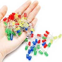 100 pièces/sac, diodes LED de 3 mm et 5 mm avec lentille diffuse blanche, rouge, bleue, verte, jaune pour la vente en gros de diodes électroluminescentes LED