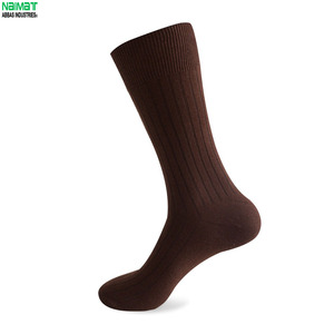 Naimat Men's Crew <b>Socks</b> Solid Brown 100% Cotton Knitted Breathable Regular Style Autumn Wear And Breathable Men's <b>Winter</b> - Product Image 1