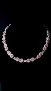 Luxury Women's S925 Moissanite <b>Statement</b> <b>Necklace</b> Round Brilliant Cut Flower Design Bezel Setting Wedding Jewelry - Product Image 3