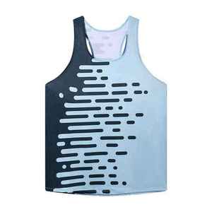 Débardeur sans manches pour homme, motif géométrique, col rond, respirant, style sportif, marron beige, impression par sublimation - Product Image 6