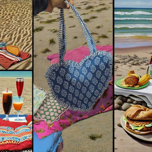 กระเป๋าถือทรงหัวใจแบบใหม่ ผ้าควิลท์หลากสี พร้อมหูหิ้ว  กระเป๋าโท้ทผ้าฝ้ายนุ่มสำหรับผู้หญิง  แบบมีซิป  สำหรับฤดูใบไม้ร่วง ฤดูใบไม้ผลิ ฤดูร้อน  สามารถปรับแต่งได้ - Product Image 2