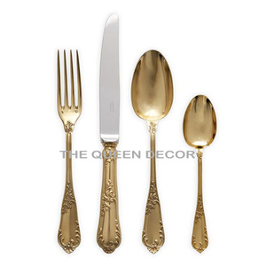 Ensemble de couverts en acier inoxydable doré de qualité durable, finition miroir, couteau, fourchette et cuillère, pour hôtel, restaurant, cuisine - Product Image 2