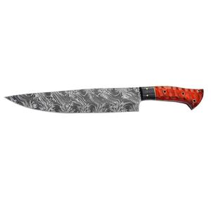 Ahmad Fabric Custom Handmade 13-Inch Damascus Steel Chef <b>Knife</b> with Leather Sheath Beautiful Handle Customizable Supported - Product Image 5